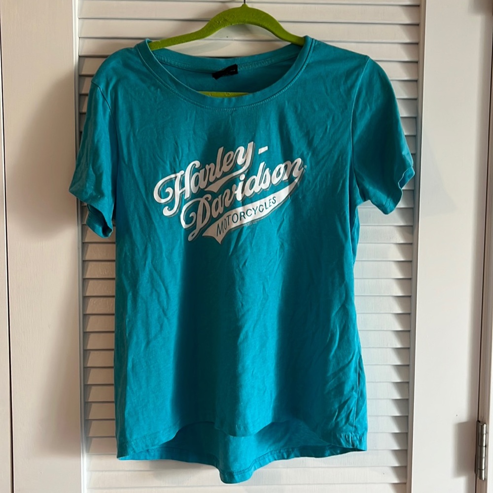 Turquoise Harley Davidson Tee